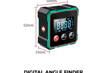 AngleMaster 360° Digital Protractor – Magnetic Laser Angle Finder with LCD Display & Inclinometer