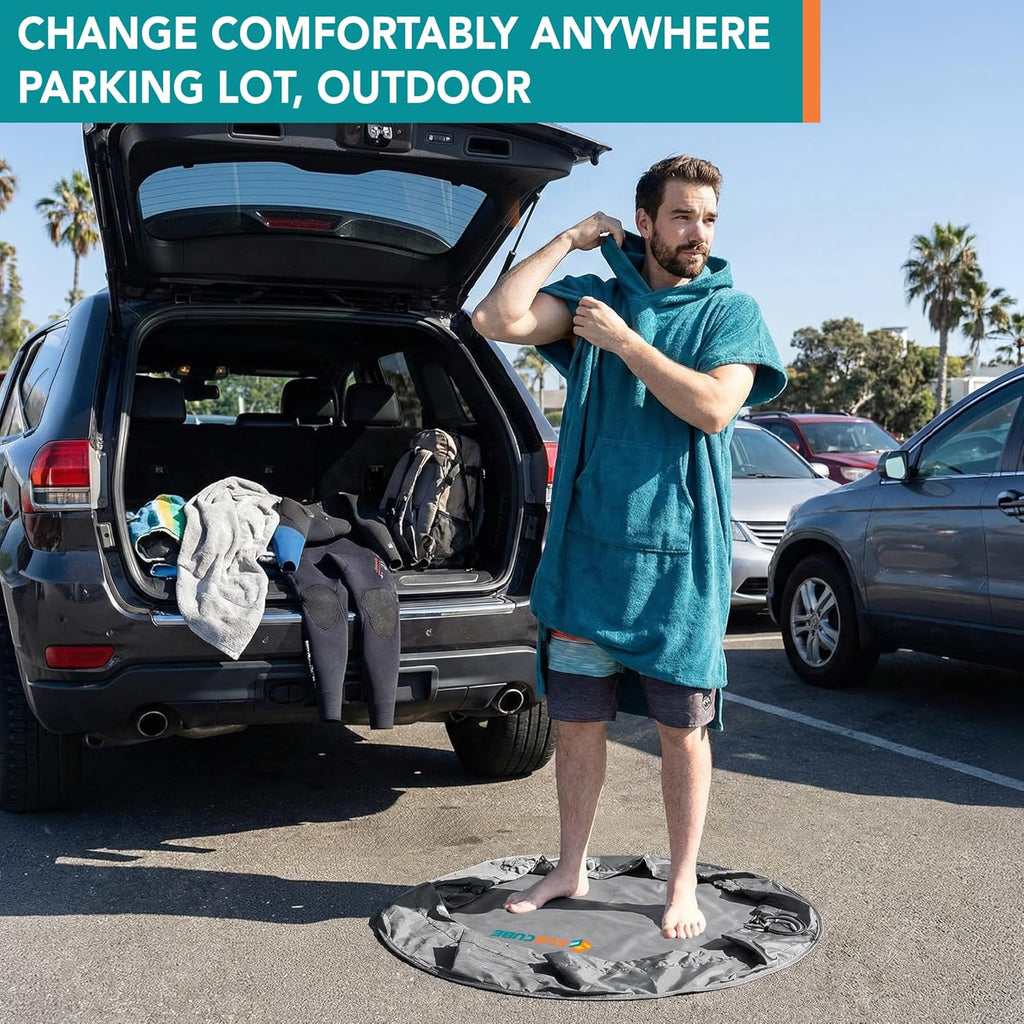 Wetsuit Changing Mat, Waterproof Surf Bag, Drawstring Wetsuit Bag, Surfing Accessories for Kayakers, Dry Bag for Beach, Durable Compact No Leak Mat for Scuba