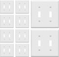 - FBA_8812-W-10PCS Toggle Light Switch Wall Plate, Size 2-Gang 4.50" X 4.57", Unbreakable Polycarbonate Thermoplastic, 8812-W-10PCS, White (10 Pack)