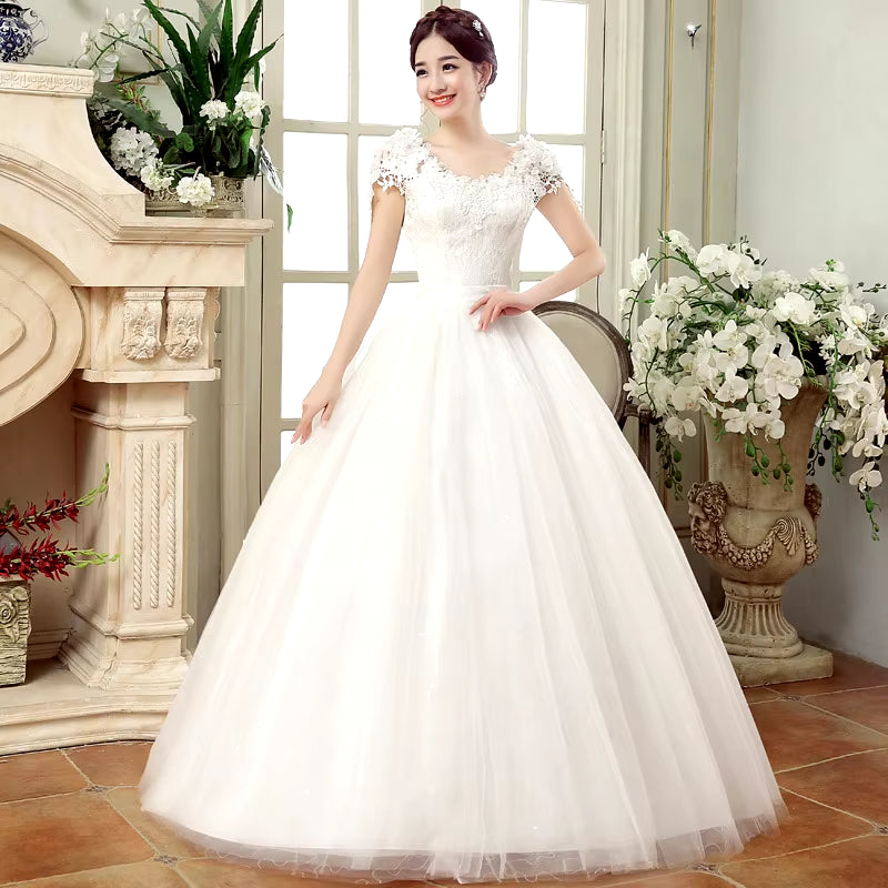 Yc-X01#Lace up Wedding Dress Prom Ball Gown Wholesale Cheap Dresses Bride Married Pregnant Wholesale Party Customize Large Size