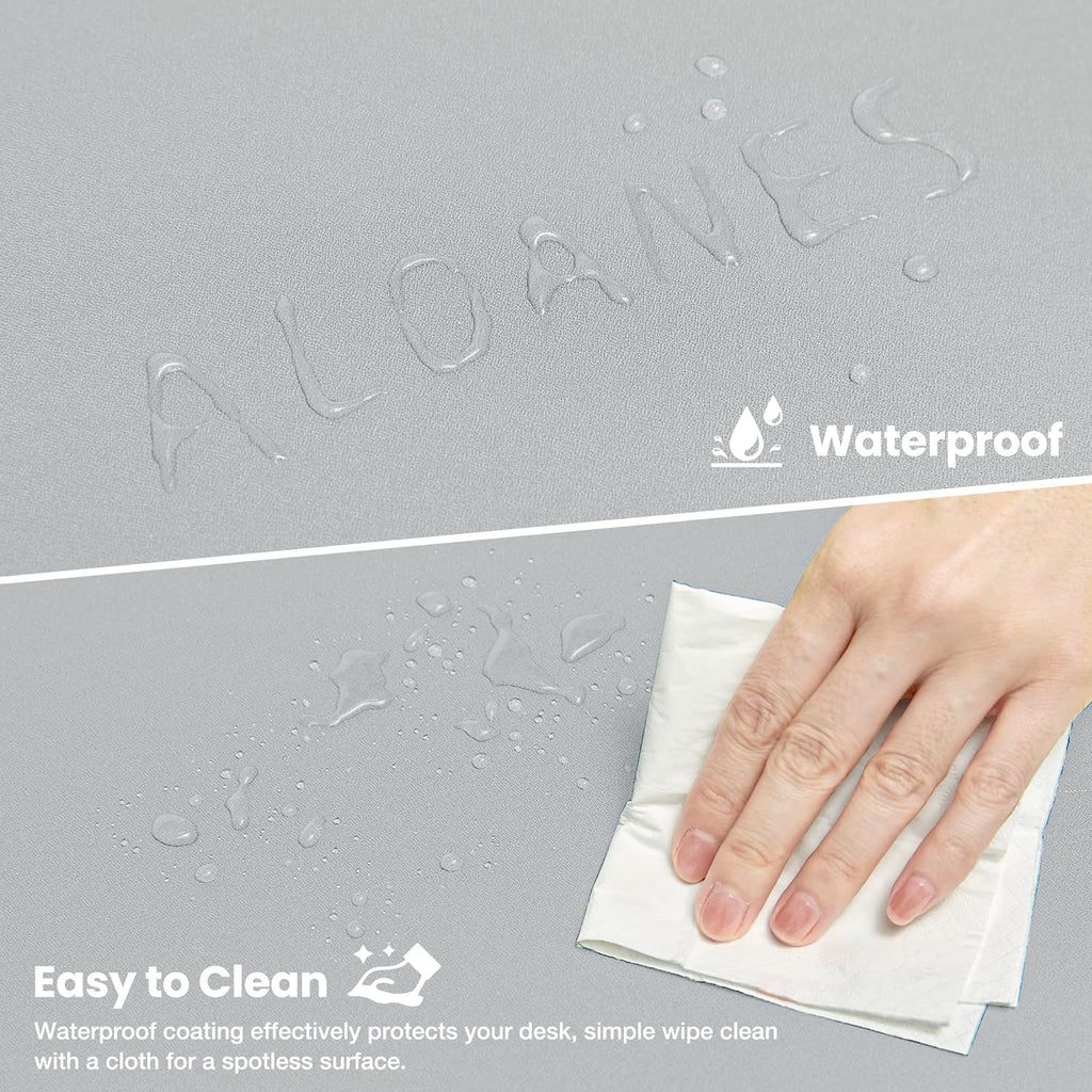 Waterproof Large Gaming Mouse Pad with Durable Stitched Edges，Non-Slip Rubber Base, Mouse Mat Desk Pad for Home Office Gaming, 35.4”X15.7”X0.12”, Gray