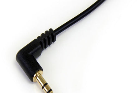 1 Ft. (0.3 M) Right Angle 3.5 Mm Audio Cable - 3.5Mm Slim Audio Cable - Right Angle - Male/Male - Aux Cable (MU1MMSRA), Black